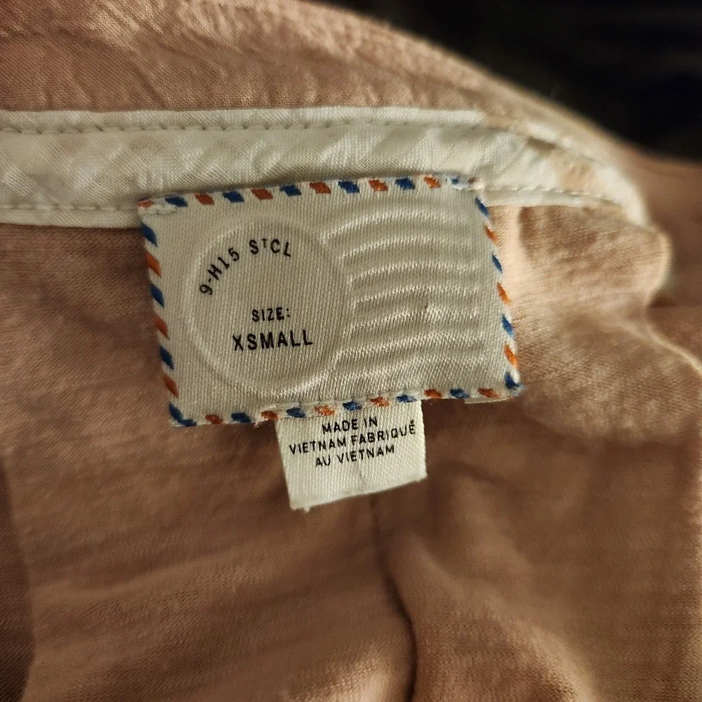 Anthropologie Postmark Striped With Contrast Soft Pink Back High‎ Low XS Whimsy - Picture 8 of 10
